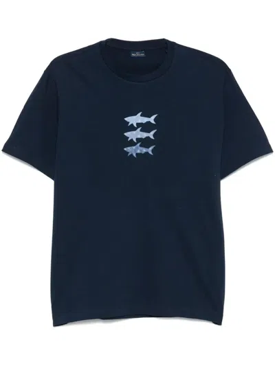 PAUL & SHARK SHARKS PRINT COTTON JERSEY T-SHIRT