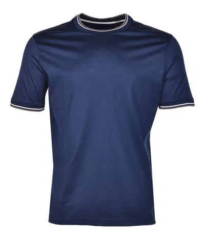 PAUL & SHARK SHORT SLEEVE TIPPED COLLAR T SHIRT NAVY