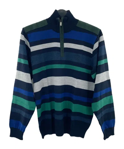 PAUL & SHARK STRIPED ZIPPER SWEATER