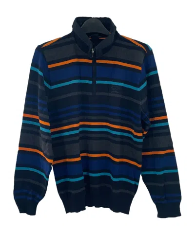 PAUL & SHARK STRIPED ZIPPER SWEATER
