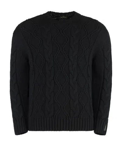 PAUL & SHARK PAUL  SHARK CABLE KNIT CREW NECK SWEATER