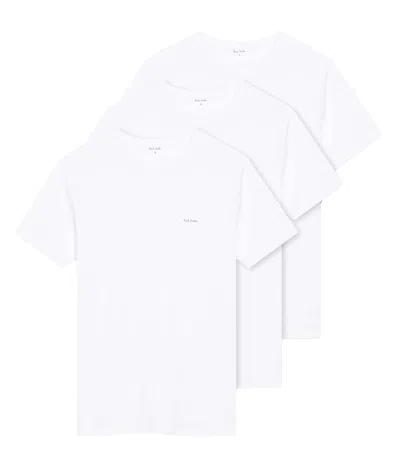 PAUL SMITH 3 PACK SHORT SLEEVE T SHIRT WHITE