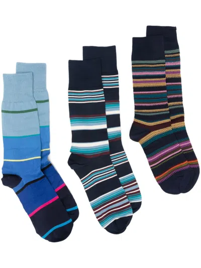 PAUL SMITH PAUL SMITH 3 PACK STRIPED SOCKS