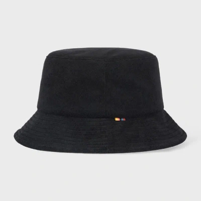PAUL SMITH BLACK COTTON-BLEND TOWELLING BUCKET HAT