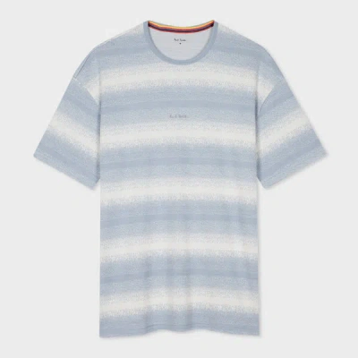 PAUL SMITH BLUE AND WHITE GRADIENT STRIPE T-SHIRT