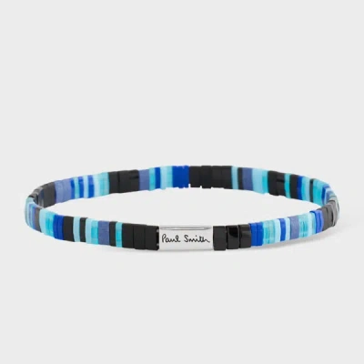 PAUL SMITH BLUE STRIPE FLAT BEAD BRACELET