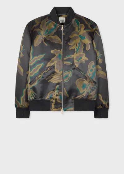 PAUL SMITH 'BOHEMIA' PRINT BOMBER JACKET BROWN
