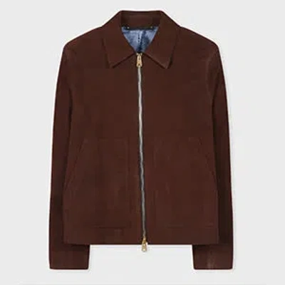 PAUL SMITH BROWN NUBUCK LEATHER JACKET