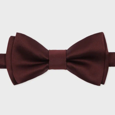 PAUL SMITH BURGUNDY PRE-TIED SATIN BOW TIE RED