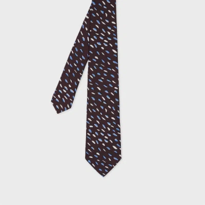 PAUL SMITH BURGUNDY 'SCREEN DANCE' TIE PURPLE