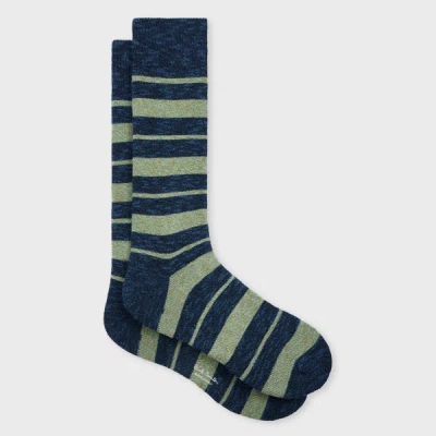 PAUL SMITH DARK BLUE FLECK STRIPE SOCKS