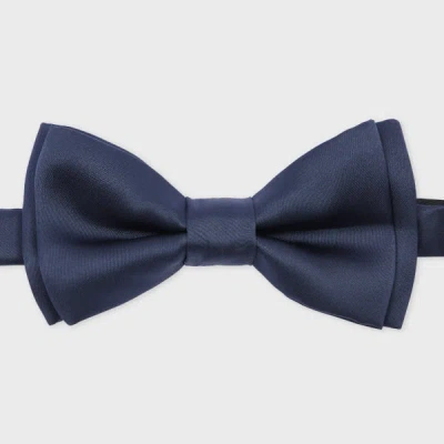 PAUL SMITH DARK BLUE PRE-TIED SATIN BOW TIE