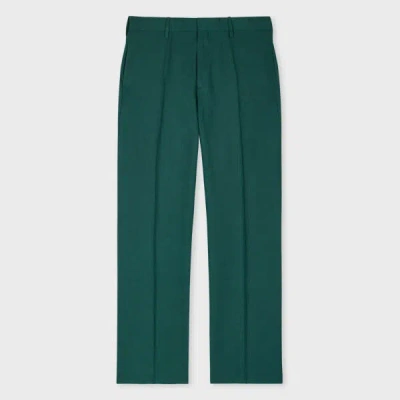 PAUL SMITH DARK GREEN LINEN TROUSERS