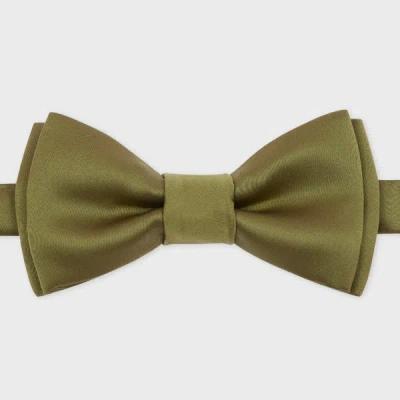 PAUL SMITH GOLD PRE-TIED SATIN BOW TIE GREEN