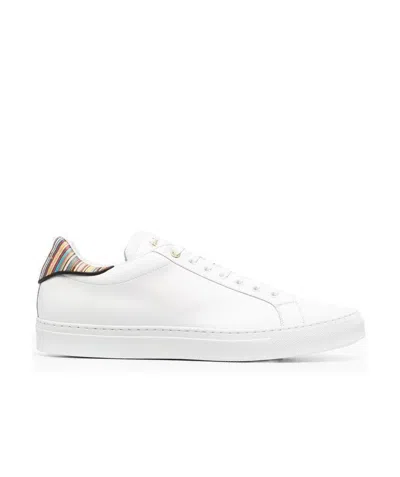 PAUL SMITH PAUL SMITH STRIPE-DETAILED LACE-UP SNEAKERS