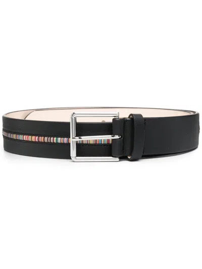 PAUL SMITH PAUL SMITH MEN SIGNATURE STRIPE LEATHER BELT