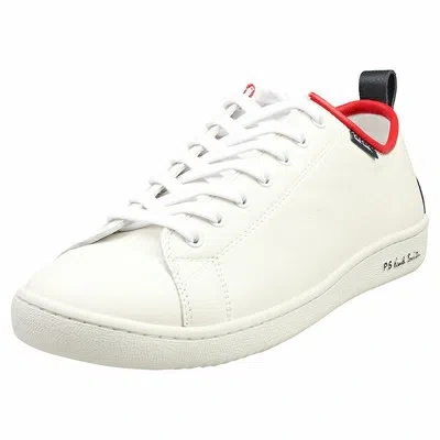 PAUL SMITH PAUL SMITH MIYATA HERREN WHITE BLUE RED LEDER SNEAKER MODE