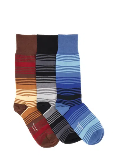 PAUL SMITH PAUL SMITH "OMBRE STRIPE" SOCKS SET OF 3 PAIRS