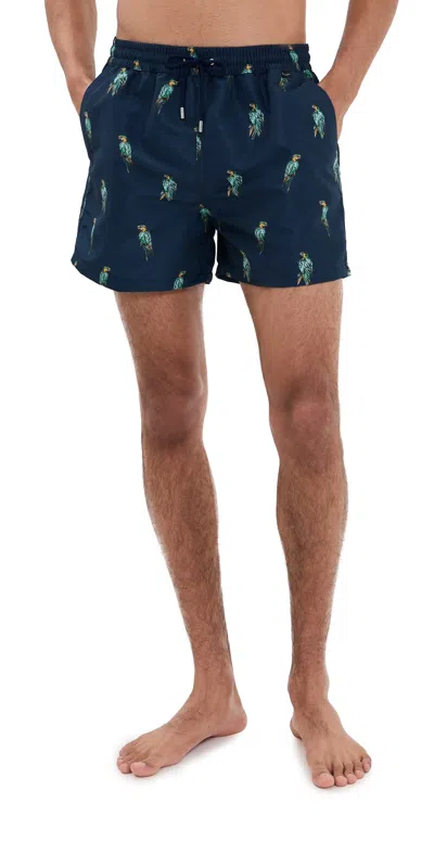 PAUL SMITH PARROTS SWIM SHORTS 3.5 NAVY
