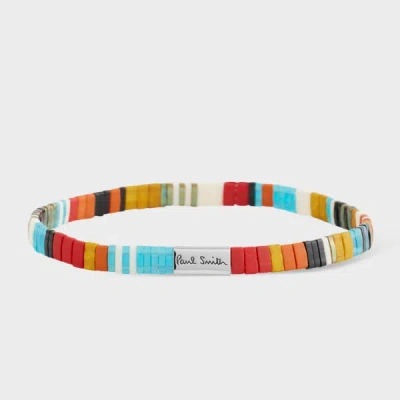 PAUL SMITH 'SIGNATURE STRIPE' FLAT BEAD BRACELET MULTICOLOUR