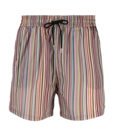 PAUL SMITH PAUL SMITH STRIPED DRAWSTRING SWIM TRUNKS