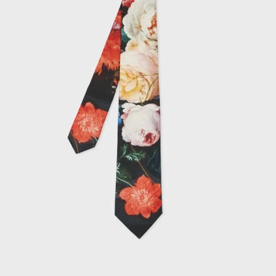 PAUL SMITH SILK 'STILL LIFE' TIE BLACK