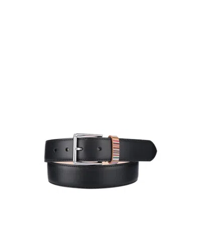 PAUL SMITH PAUL SMITH STRIPE DETAILED BUCKLE BELT