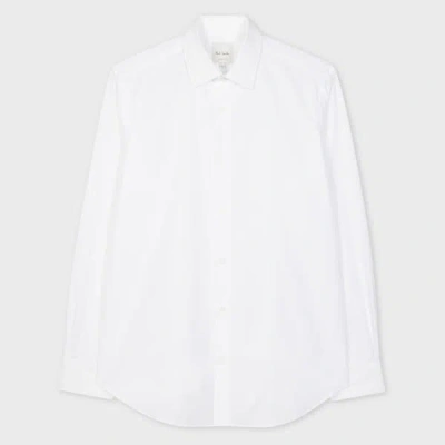 PAUL SMITH TAILORED-FIT WHITE END-ON-END COTTON SHIRT