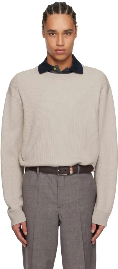 PAUL SMITH TAUPE RIBBED SWEATER