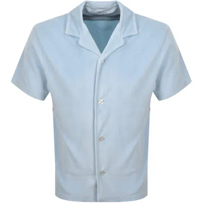PAUL SMITH PAUL SMITH TOWEL STRIPE SHORT SLEEVED SHIRT BLUE