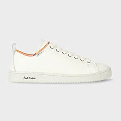 PAUL SMITH WOMEN'S WHITE 'DUSKY SWIRL' TRIM 'MIYATA' TRAINERS