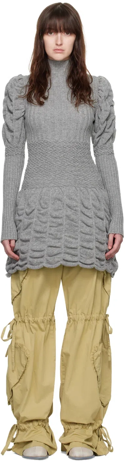 PAULA CANOVAS DEL VAS GRAY FROSTING MINIDRESS