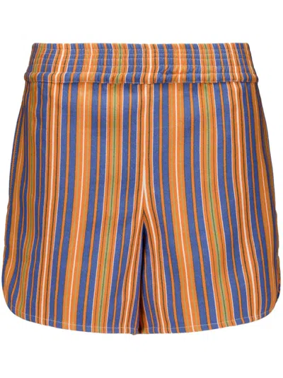 PAULA STRIPED COTTON MINI SHORTS
