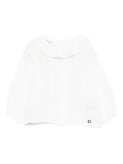 PAZ RODRIGUEZ RUFFLED-COLLAR RIBBED TOP