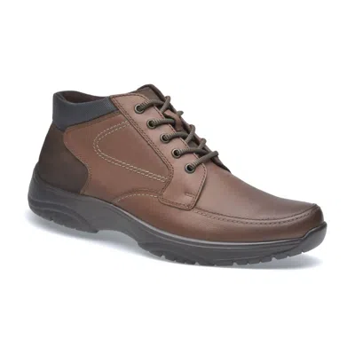 PAZSTOR MEN'S BOOTS LOW ANKLE COWHIDE LEATHER JONAS IN BISON BROWN