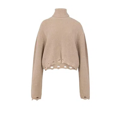 PCFG NEUTRALS YOUR ITCH RIPPED HIGH NECK KNIT SWEAT - STRING