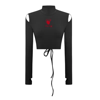 PCFG WOMEN'S LONG SLEEVE CROP TOP BLACK