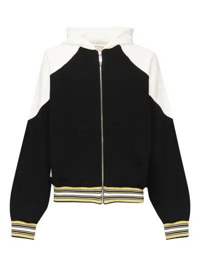 PDF CHANNEL COLOUR-BLOCK ZIP-UP HOODIE