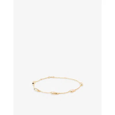 PDPAOLA WOMENS BECCA 18CT YELLOW GOLD-PLATED STERLING-SILVER AND ZIRCONIA CHARM BRACELET