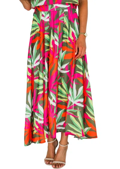 PEACH LOVE FORGOTTEN PARADISE LINEN SKIRT IN TROPICAL