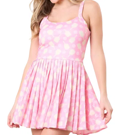 PEACH LOVE PICKLEBALL SHORTY ROMPER IN PINK