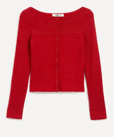 PEACHY DEN PEACHY DEN WOMEN'S CLAUDINE TOMATO CASHMERE-BLEND CARDIGAN