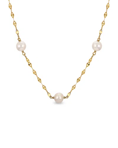 PEARLS IMPERIAL GOLD OVER SILVER 7.5-8MM FRESHWATER PEARL NECKLACE