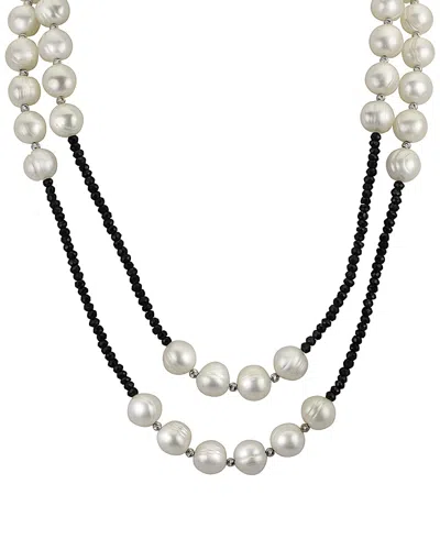 PEARLS IMPERIAL SILVER 58.08 CT. TW. SPINEL & 8-9MM FRESHWATER PEARL NECKLACE