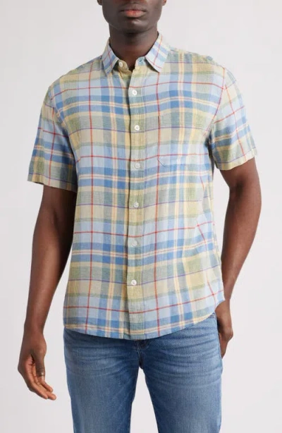 PENDLETON PENDLETON DAWSON PLAID SHORT SLEEVE LINEN BLEND BUTTON-UP SHIRT