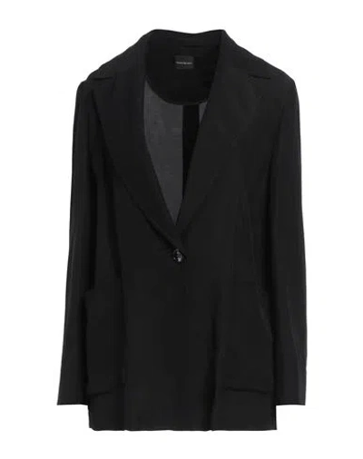 PENNYBLACK PENNYBLACK WOMAN BLAZER BLACK SIZE 8 VISCOSE, LINEN