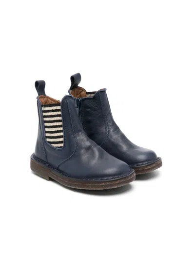 PÈPÈ STRIPED LEATHER ANKLE BOOTS