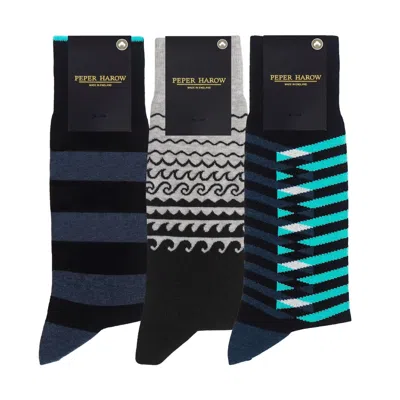 PEPER HAROW - MADE IN ENGLAND MEN'S ORGANIC SOCKS BUNDLE - BLACK