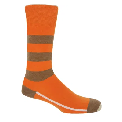 PEPER HAROW - MADE IN ENGLAND YELLOW / ORANGE ORANGE EQUILIBRIUM MEN'S ORGANIC SOCKS