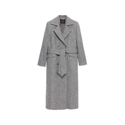 PEPLOUM WOMEN'S ADELE HERRINGBONE COAT IN COLD GREY